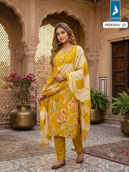 Kaya preksha 3pcs a line kurtis wholesale